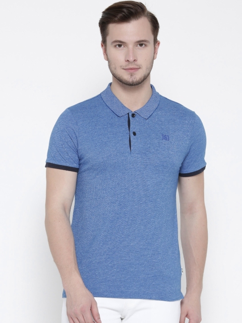 

Jack & Jones Men Blue Solid Polo Collar T-shirt