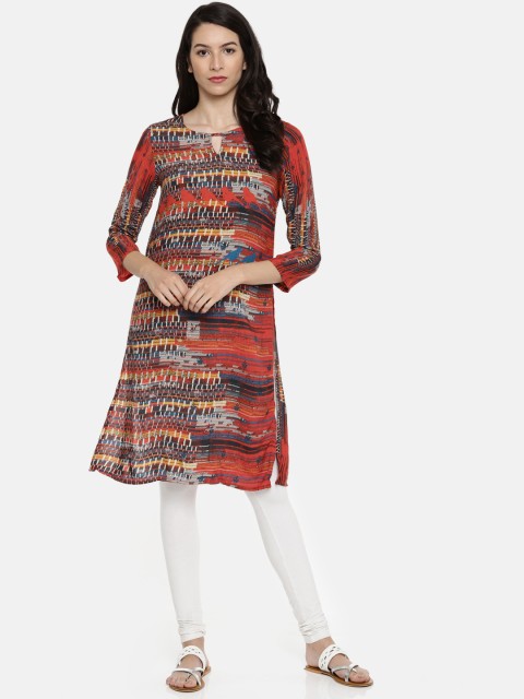 

Global Desi Women Multicoloured Printed Straight Kurta, Multi
