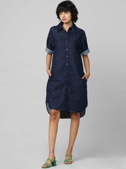 

ONLY Blue Onlwilla Ss Oversiz Denim Shirt Dress