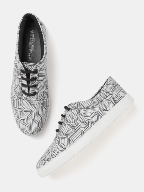 

Kook N Keech Women White & Black Printed Sneakers