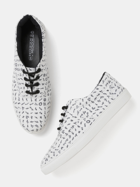 

Kook N Keech Women White Printed Sneakers