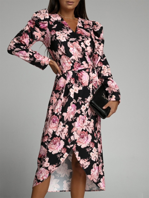 

BoStreet Pink Floral Midi Dress