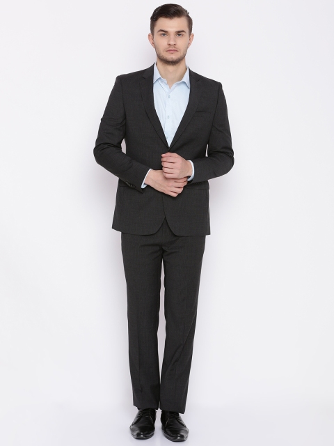 

Raymond Charcoal Grey Pinstriped Contemporary Fit Single-Breasted Formal Suit