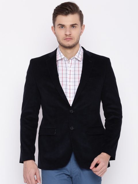 

Raymond Men Navy Slim Fit Single-Breasted Corduroy Party Blazer, Navy blue
