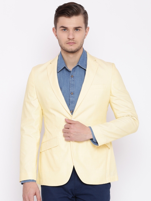 

Raymond Beige Slim Fit Self-Design Single-Breasted Casual Blazer
