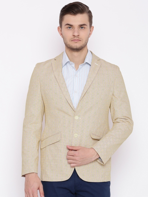 

Raymond Beige Checked Slim Fit Single-Breasted Blazer