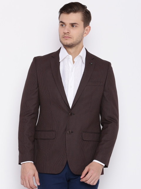 

Raymond Maroon Tailored Contemporary Fit Self-Design Single-Breasted Formal Blazer