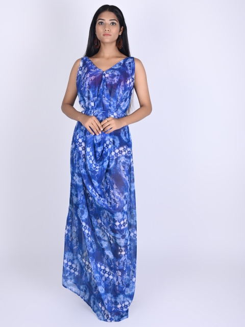

Rajoria Instyle Women Blue Georgette Maxi Dress