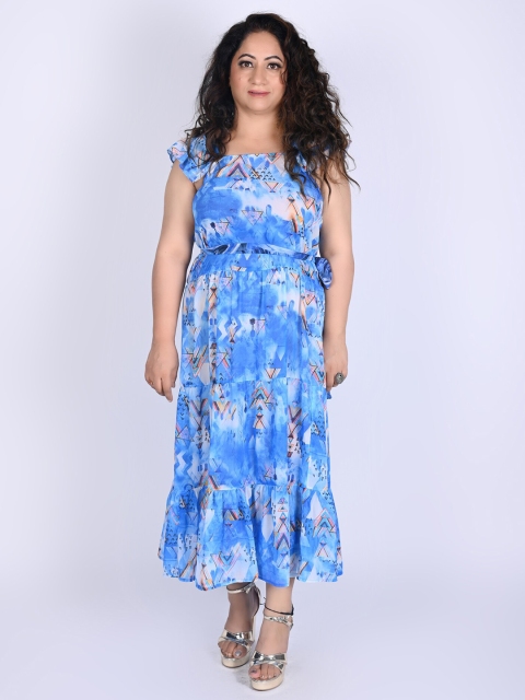 

Rajoria Instyle Women Blue Georgette Maxi Maxi Dress