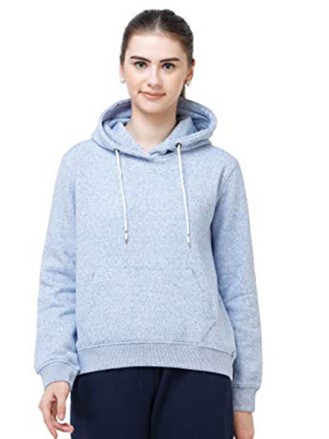 

DECHEN Women Lavender Hooded Fleece Sweatshirt