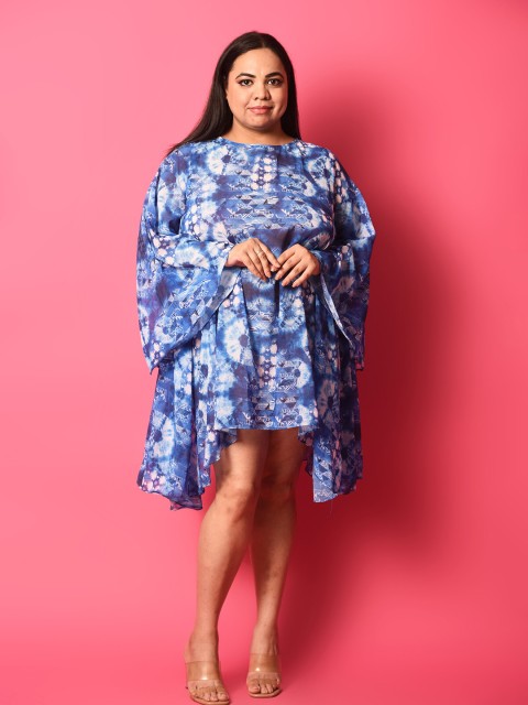 

Rajoria Instyle Women Blue & White Georgette Dress