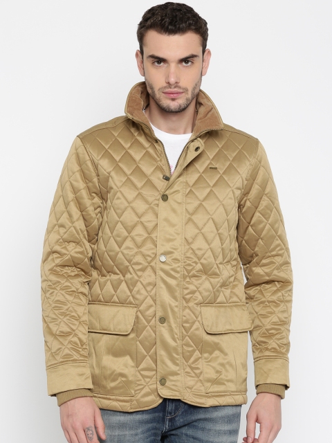 

Indian Terrain Men Khaki Self Design Quilted Jacket