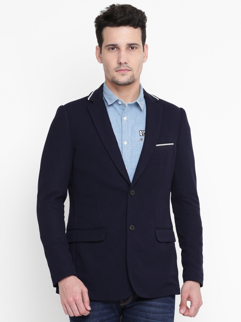 

Indian Terrain Navy Regular Fit Single-Breasted Casual Blazer, Navy blue