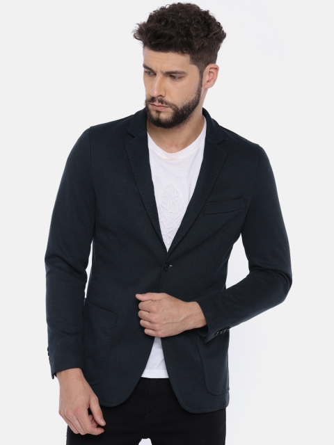 

Indian Terrain Navy Regular Fit Single-Breasted Casual Blazer, Blue