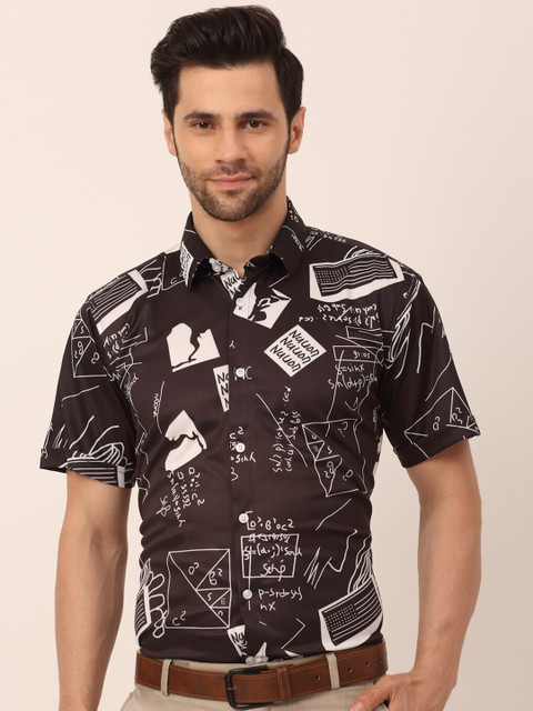 

JAINISH Men Brown Classic Printed Casual Shirt