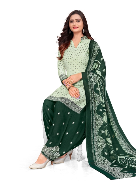 

INDIAN HERITAGE Off White Printed Unstitched Dress Material