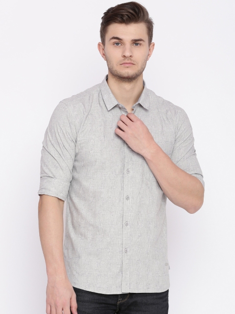 

Voi Jeans Men Grey Self-Design Casual Shirt