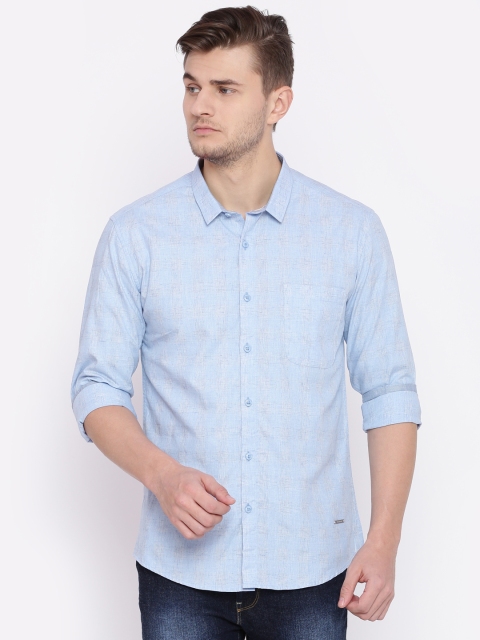 

Voi Jeans Men Blue Self-Design Casual Shirt