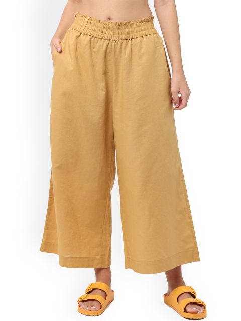

Proyog Women Mustard-Yellow Solid Lounge Pant