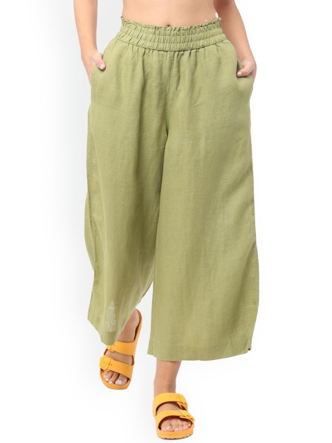

Proyog Women Green Solid Lounge Pants, Sea green