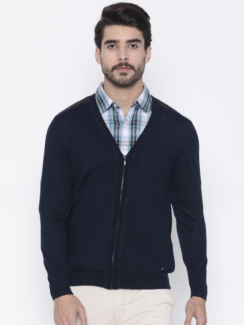 

Arrow New York Men Navy Blue Solid Cardigan