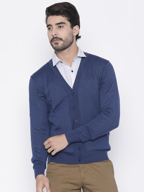 

Arrow Men Blue Solid Cardigan