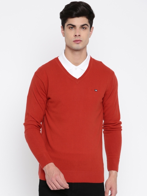 

Arrow Sport Men Red Self-Design Pullover Sweater