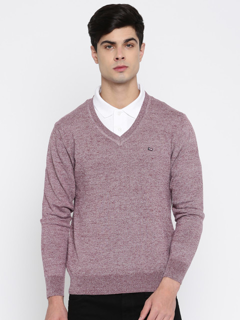 

Arrow Sport Men Burgundy Self Design Pullover