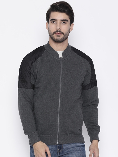 

Arrow New York Men Charcoal Grey Solid Sweatshirt