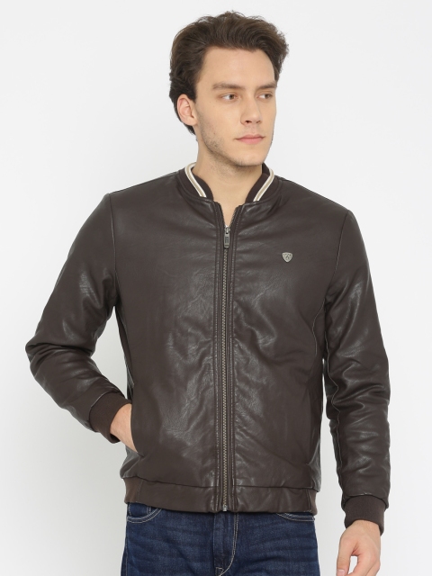 

Arrow Sport Men Brown Solid Bomber Jacket