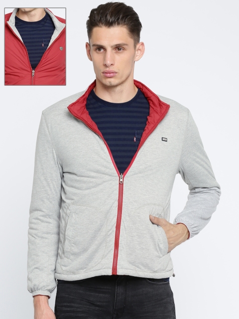 

Arrow Sport Men Grey Melange & Red Solid Reversible Jacket