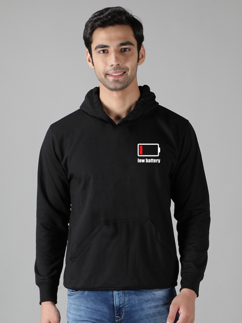 

Mad Over Print Men Black Hooded Sweatshirt