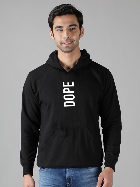 

Mad Over Print Men Black Printed Hooded Sweatshirt