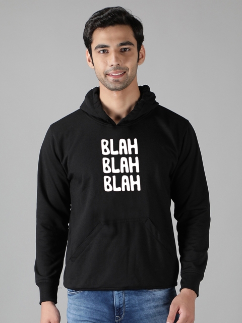 

Mad Over Print Men Black Printed Hooded Sweatshirt