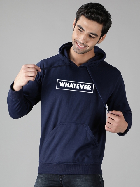 

Mad Over Print Men Blue Printed Hooded Sweatshirt