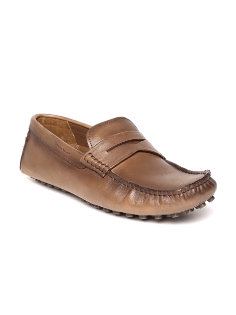 

Steve Madden Men Tan Brown Leather Driving Shoes