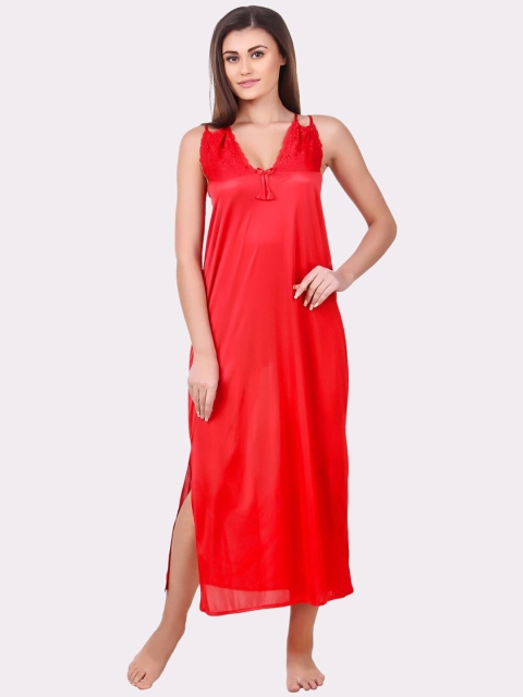 

Fasense Women Red Maxi Nightdress