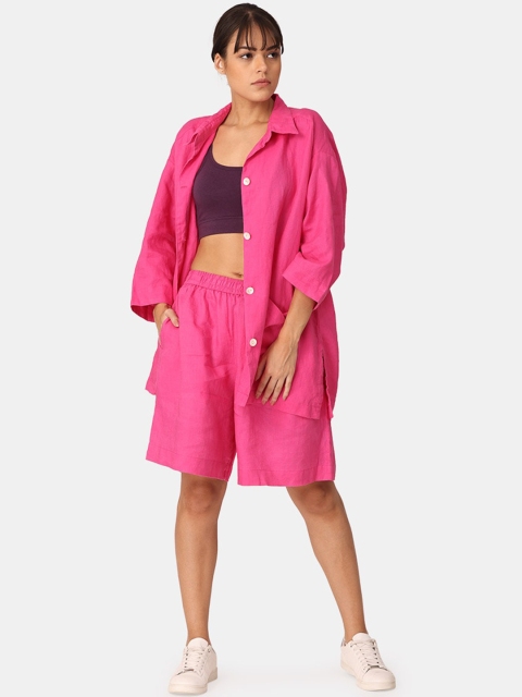 

Proyog Women Pink Longline Yoga Tailored Jacket