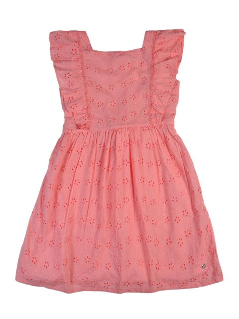 

Gini and Jony Peach-Coloured A-Line Cotton Dress