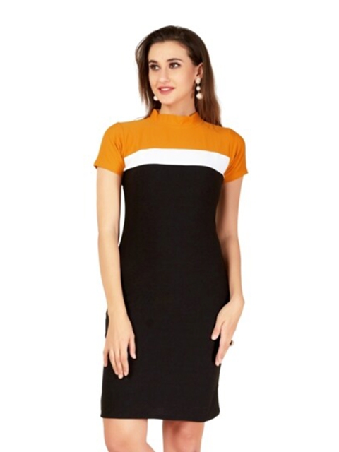

LOOKFIELD Black & White Colourblocked T-shirt Dress