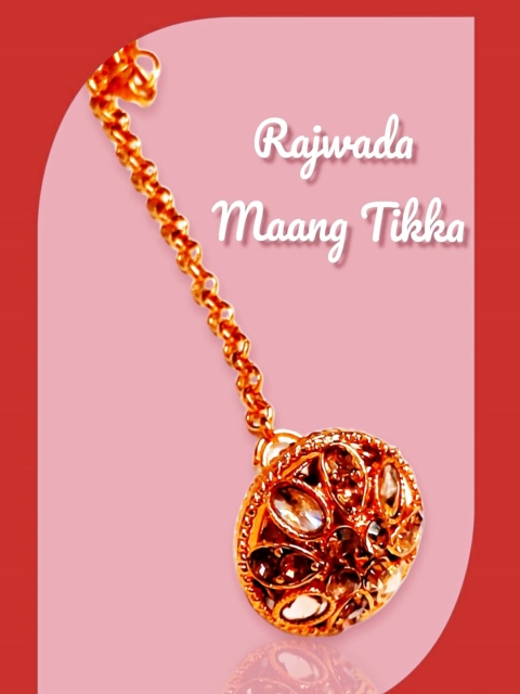 

Proplady Gold-Plated Handcrafted Kundan Studded Maang Tikka