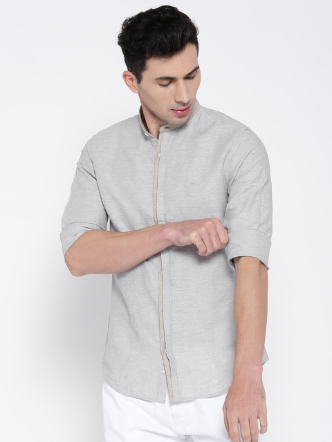 

United Colors of Benetton Men Grey Slim Fit Solid Casual Shirt