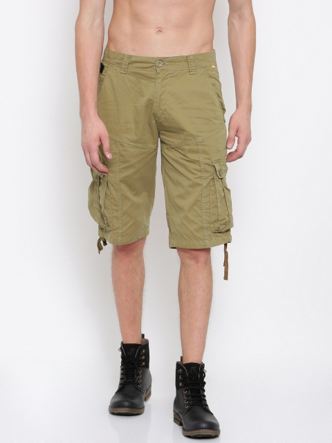 

Sports52 wear Men Khaki Solid Regular Fit Cargo Shorts