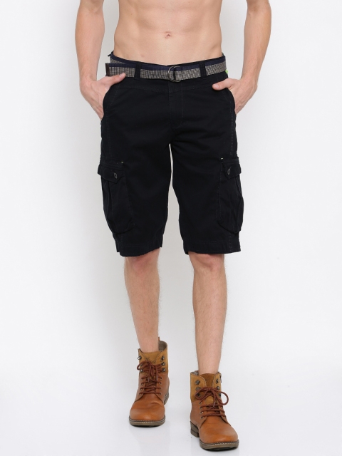 

Sports52 wear Men Navy Blue Solid Cargo Shorts