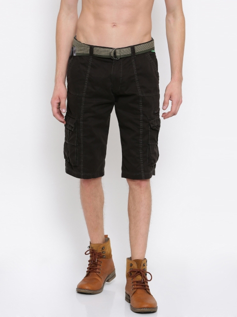 

Sports52 wear Men Olive Green Solid Cargo Shorts