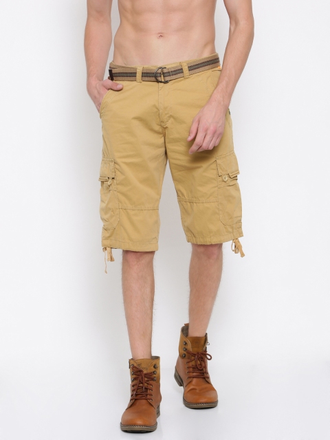 

Sports52 wear Men Khaki Solid Cargo Shorts