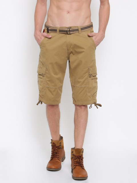 

Sports52 wear Men Khaki Solid Cargo Shorts