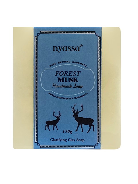 

Nyassa Men Luxurious Forest Musk Handmade Natural Bathing Bar Soap 150g, White