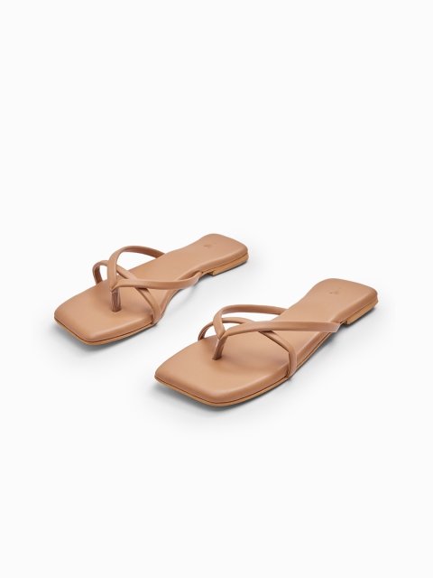 

The Label Life Women Tan T-Strap Flats