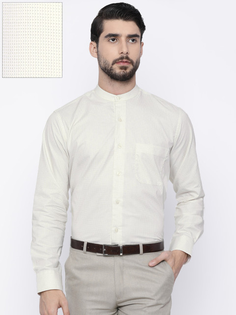 

Arrow Men Beige Regular Fit Self Design Formal Shirt